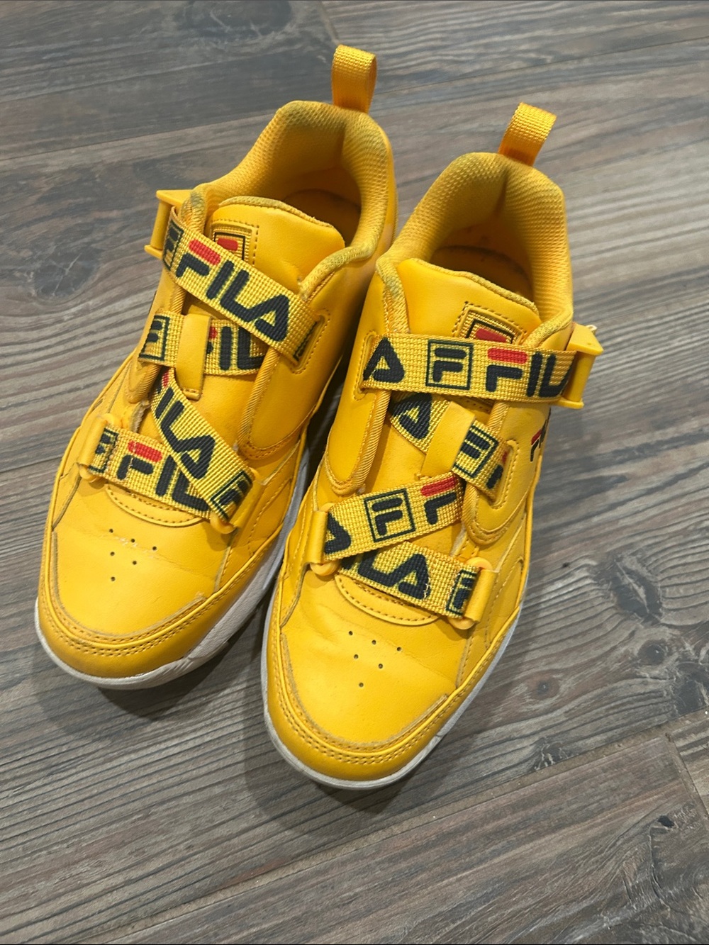 FILA Kids Yellow Velcro Strap Sneakers